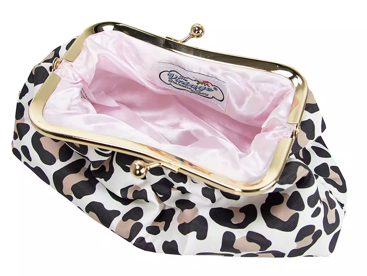 Pink Floral Satin Cosmetic Bag - The Vintage Cosmetic Company