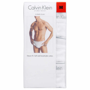 Calvin Klein Men`s Cotton Classic Fit Boxer Briefs 3 Pack (White