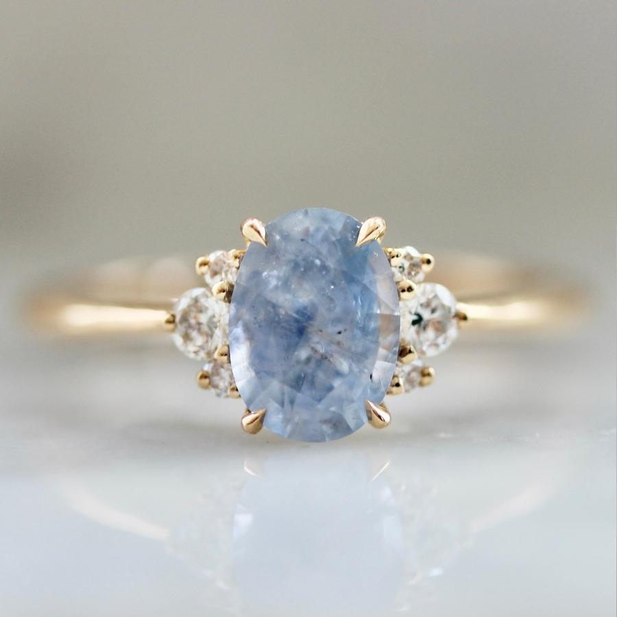 1.31 Carat Mirella Light Blue Oval Cut Montana Sapphire Ring - Gem ...