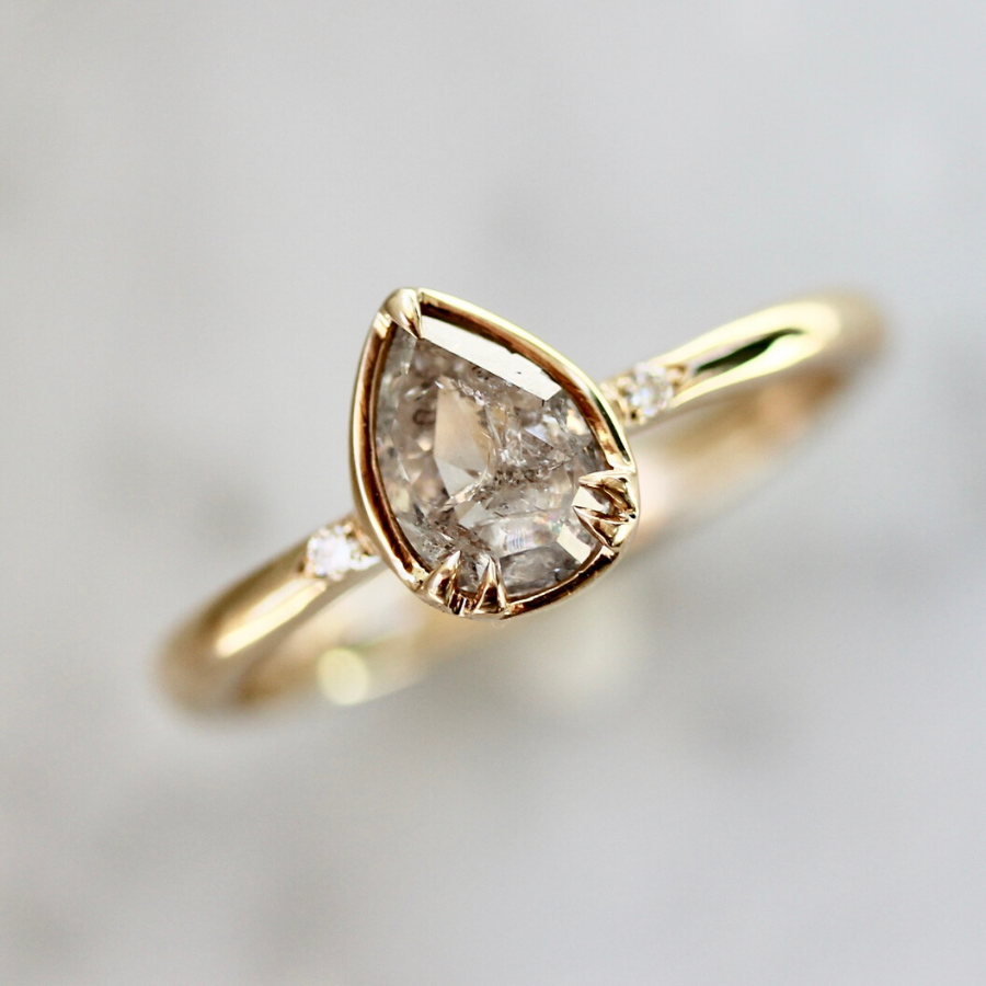 rose cut champagne diamond