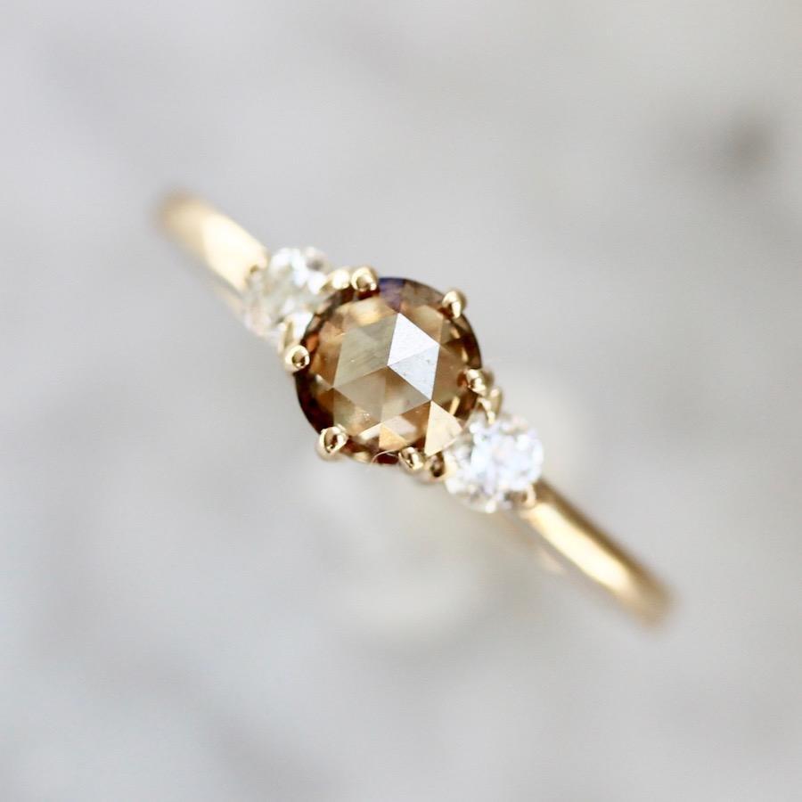 rose cut champagne diamond