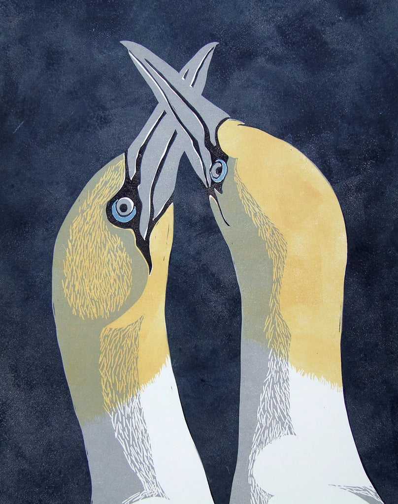 Gannet Linocut Print