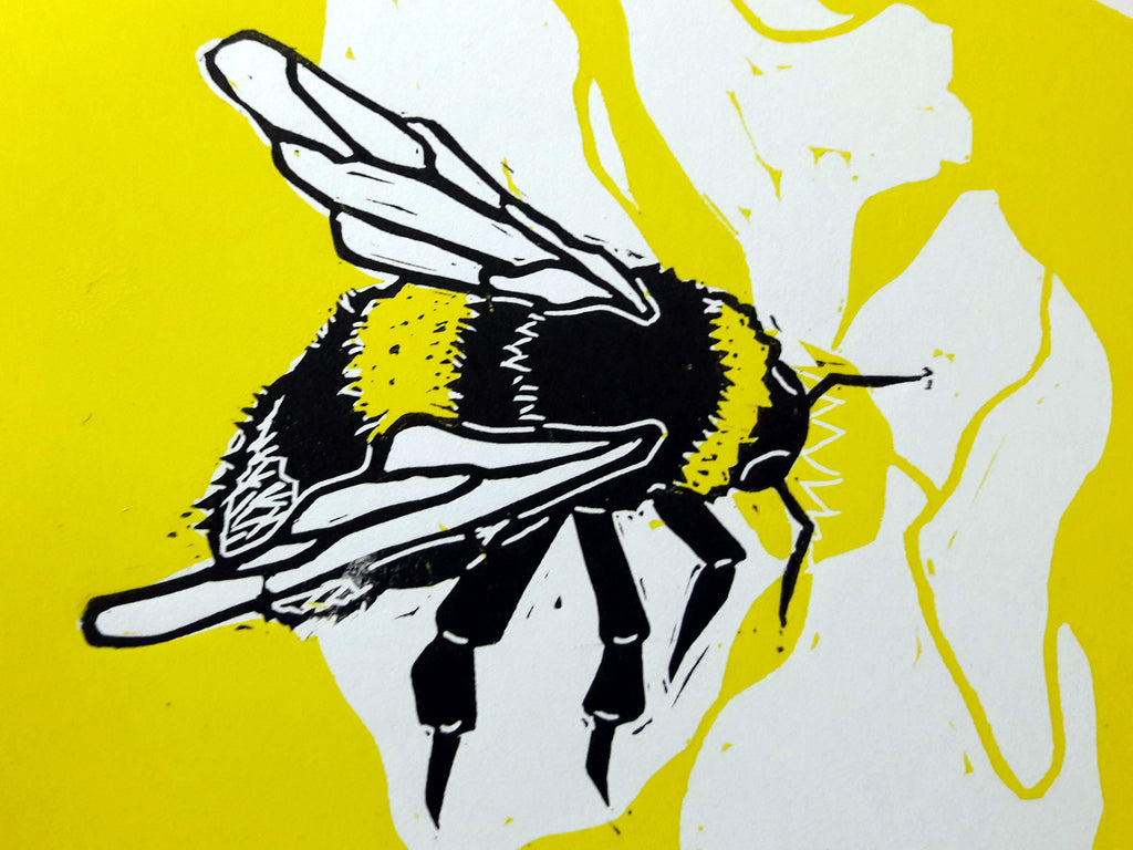 Bee Linocut Detail