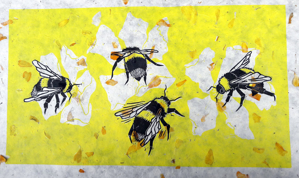 Bumblebee Linocut