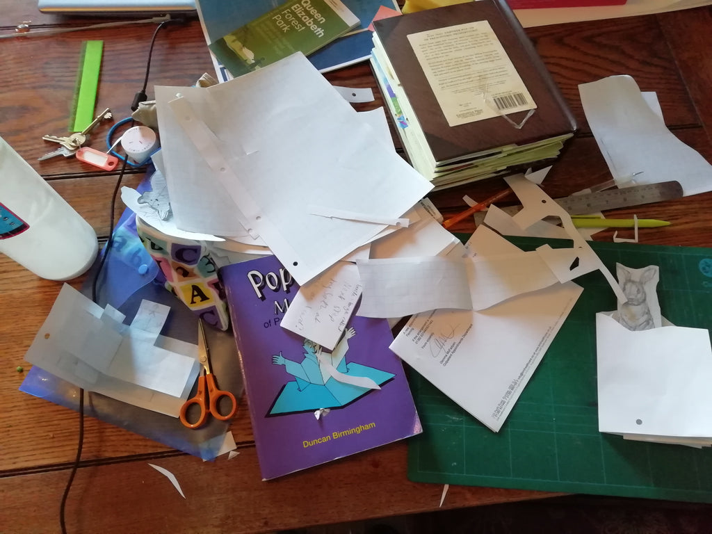 Pop up card making - and the mess it leaves!