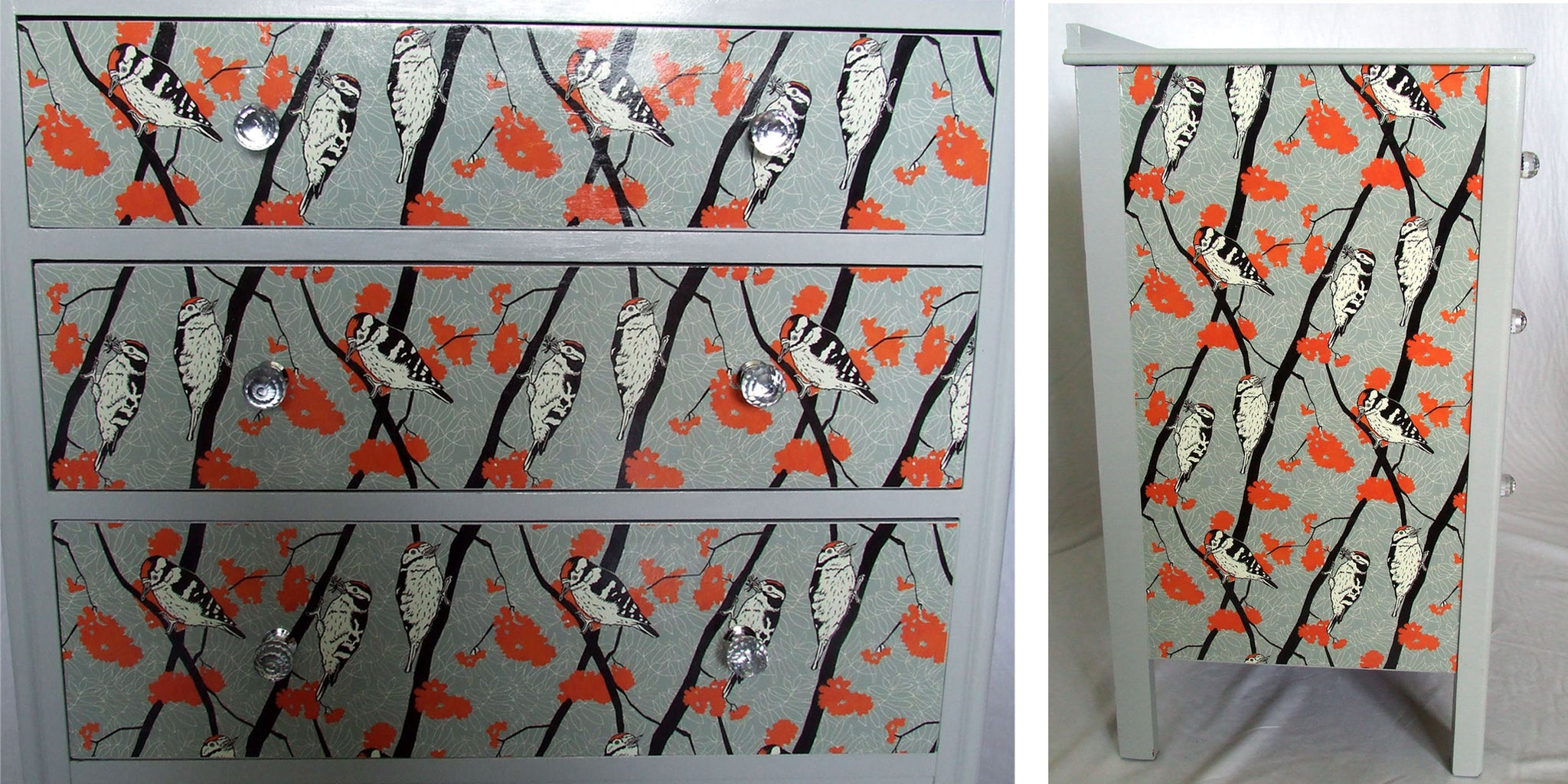 Cutting paper to decoupage furniture