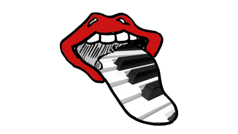 mouth with piano tongue sticking out