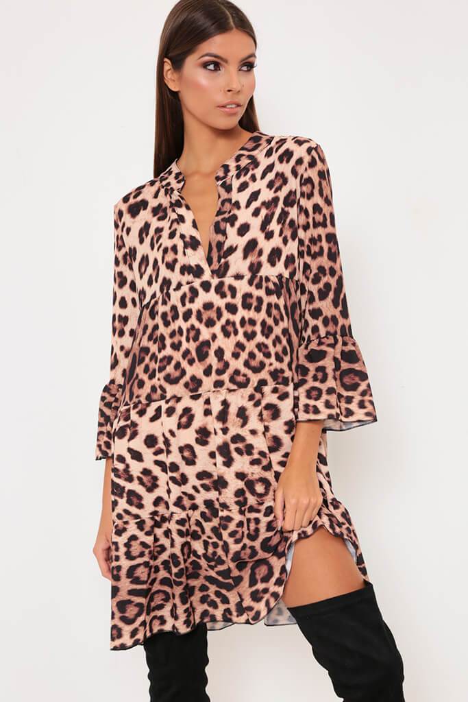 leopard smock dress