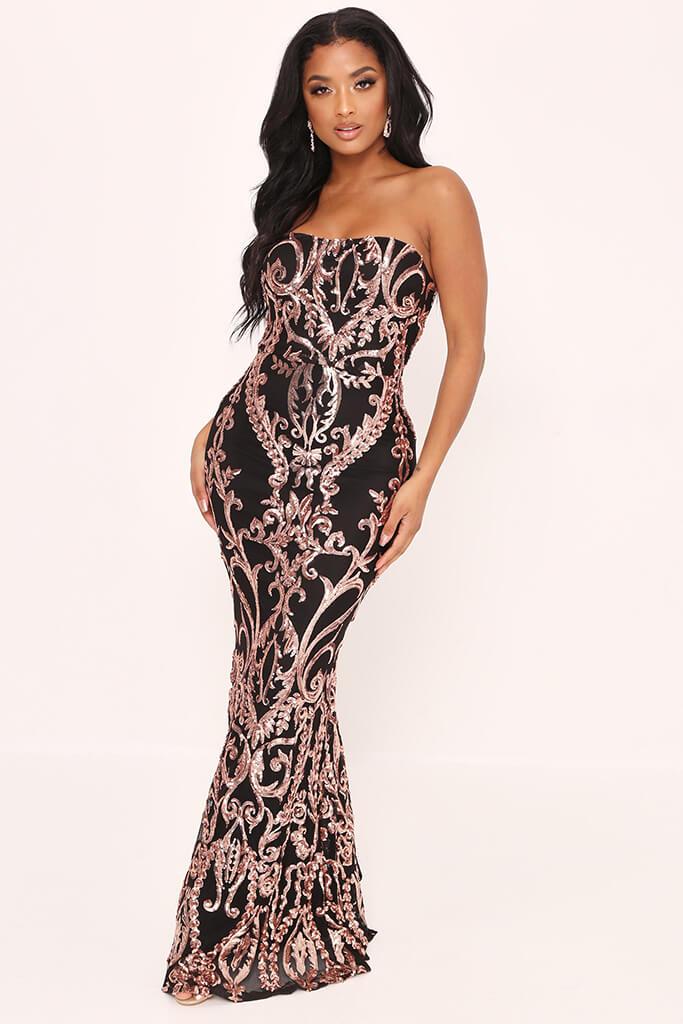 bandeau fishtail maxi dress