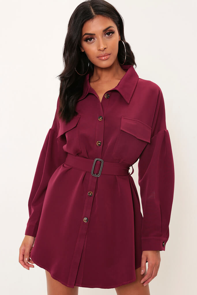 burgundy shirt dress uk