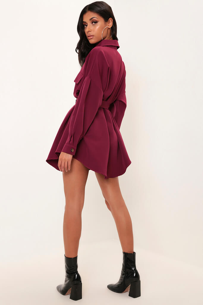 burgundy tshirt dress