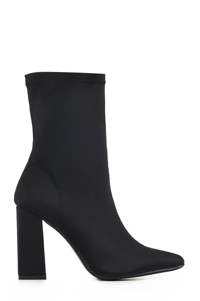 black high heel lycra sock boots