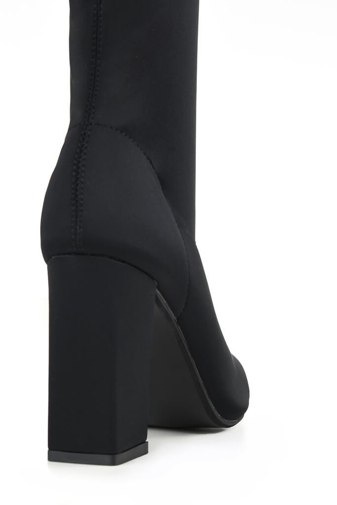 black sock boot block heel