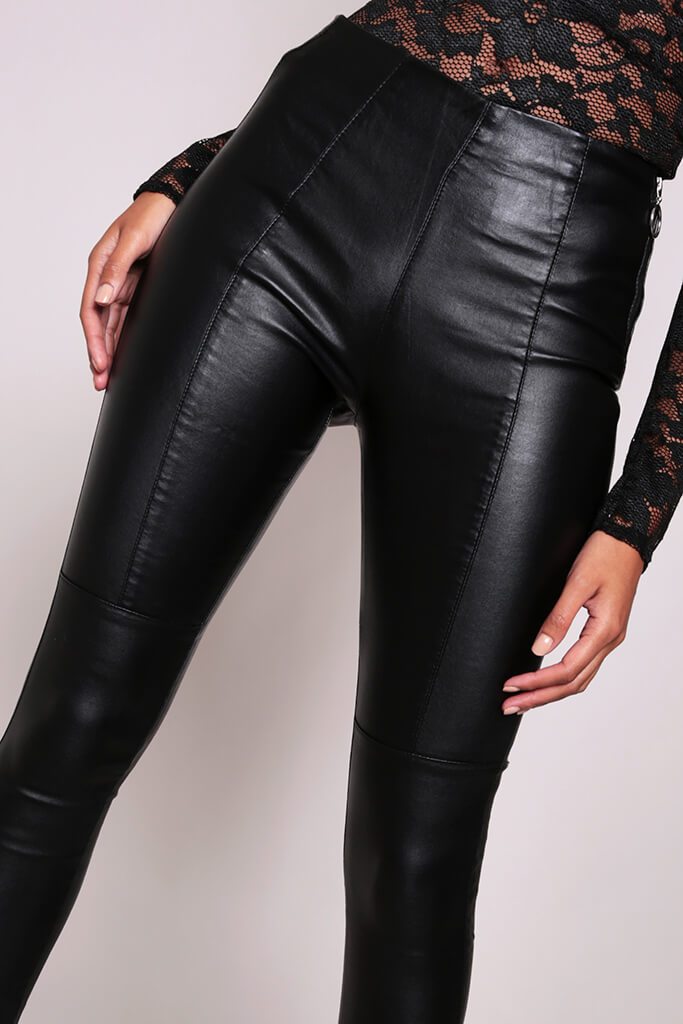 zip leather trousers