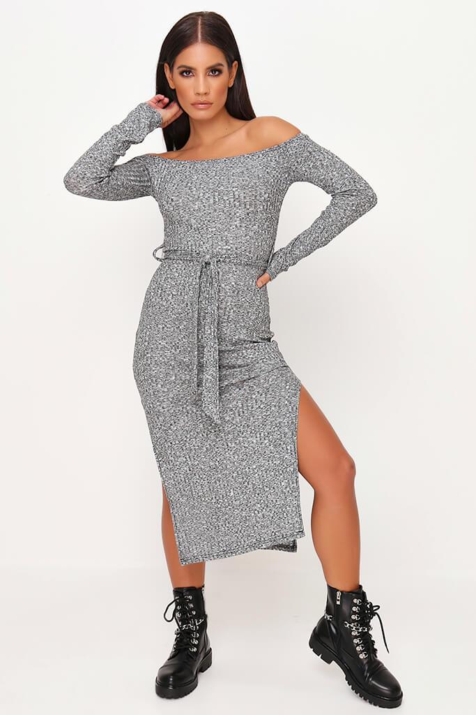 grey midi dress outfit