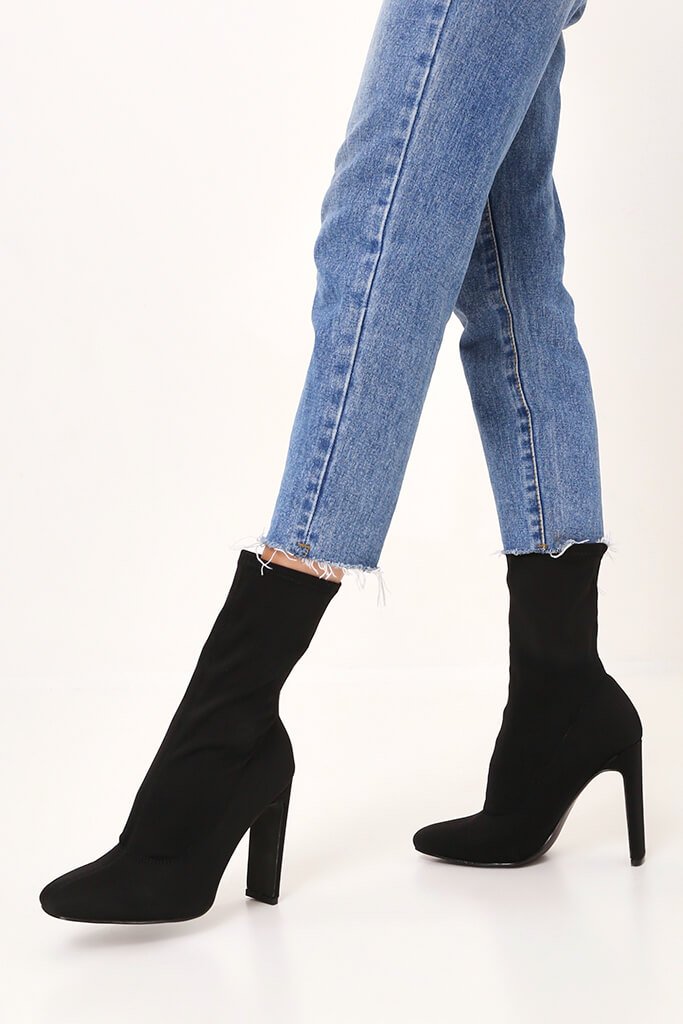 flat heel sock booties