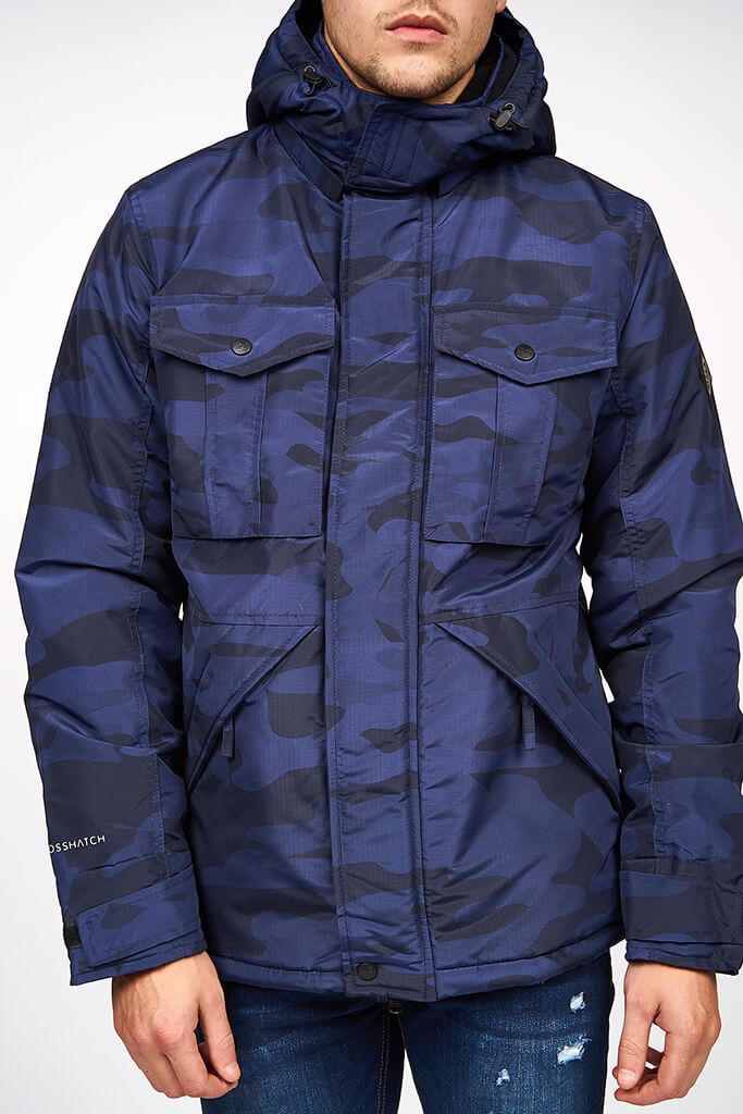 Blue Camo Mens Camtec Camo Hooded Jacket | I SAW IT FIRST