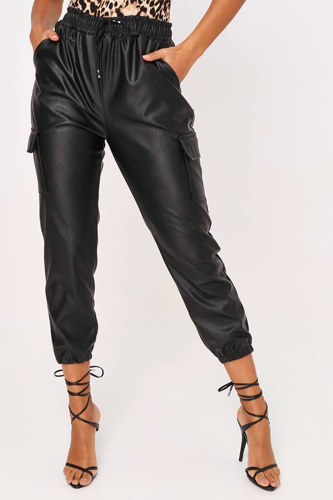 leather cargo joggers