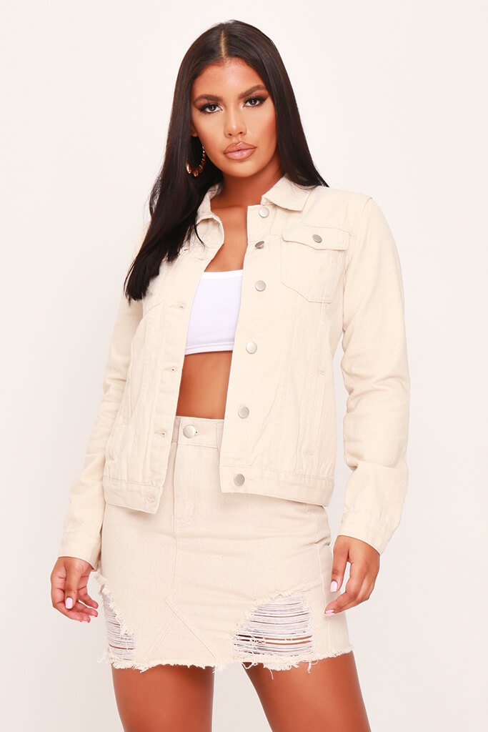 Cream Oversized Denim Jacket | Denim jacket | I SAW IT FIRST