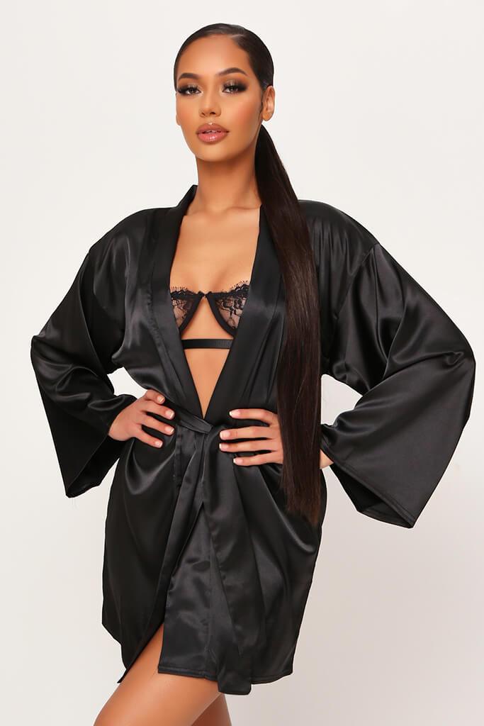 black satin dressing gown uk