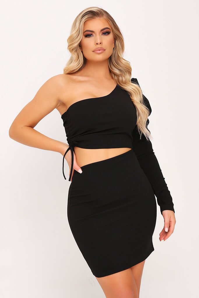 cut out one sleeve dress