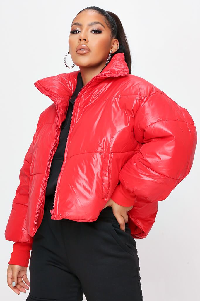 Red Balloon Sleeve Puffer Jacket | Padded jacket | I SAW IT FIRST