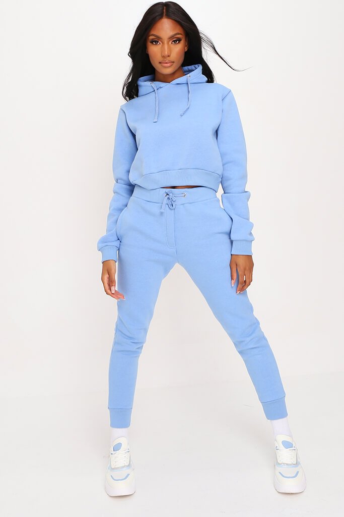 baby blue crop hoodie