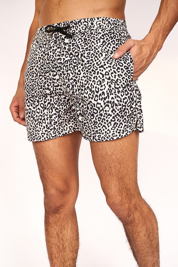 mens leopard print board shorts