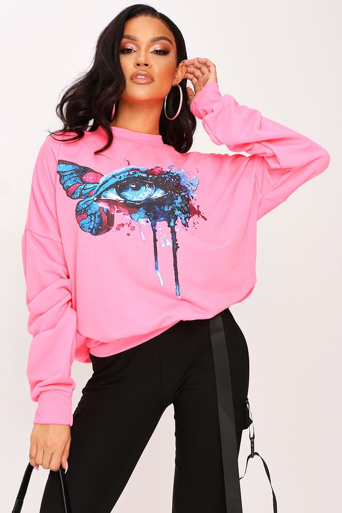 pink graphic sweatshirt