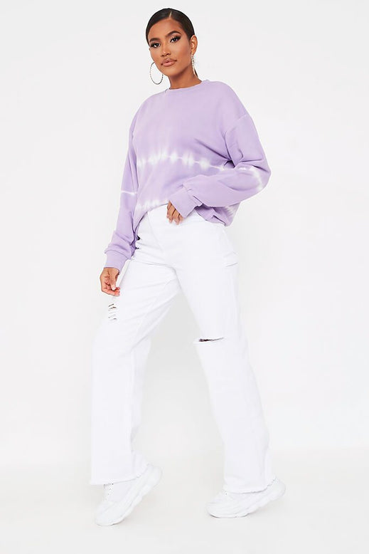 Lilac Tie Dye Stripe Sweatshirt