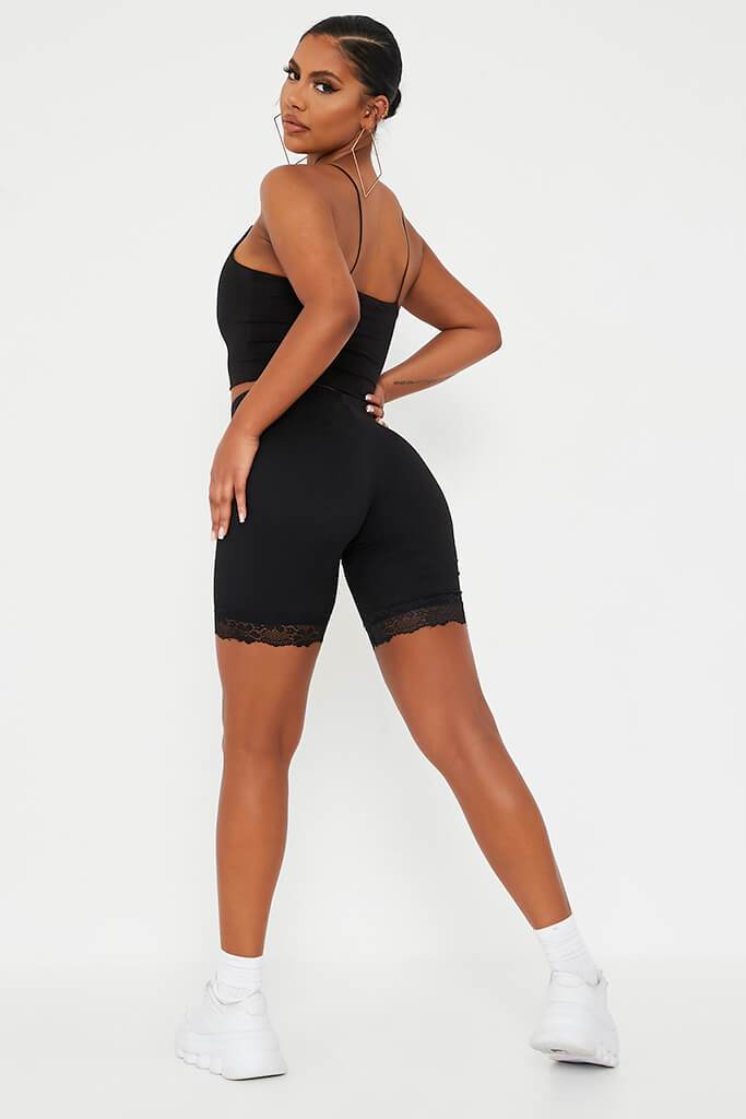 cycling shorts with lace trim