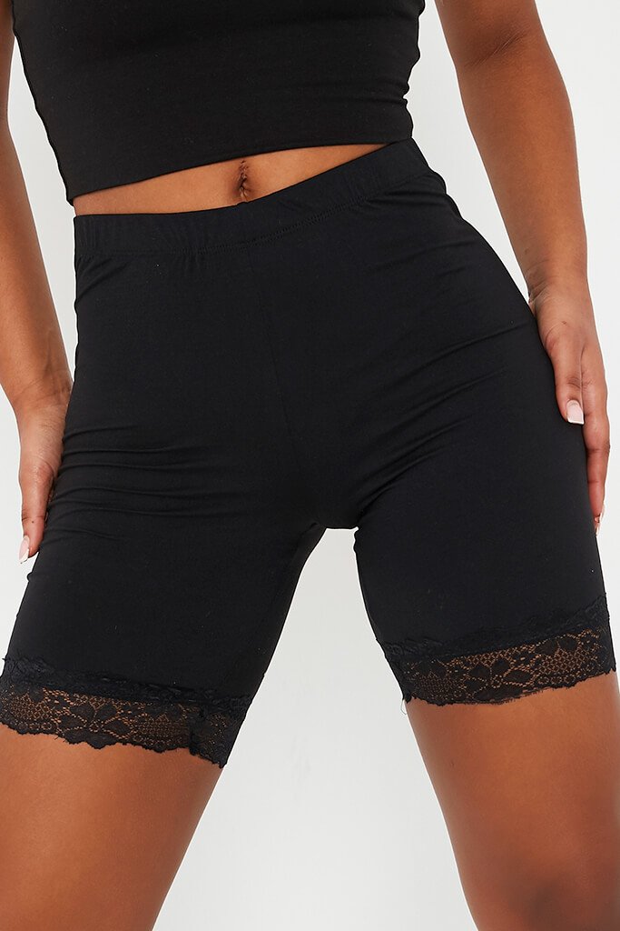 cycling shorts with lace trim