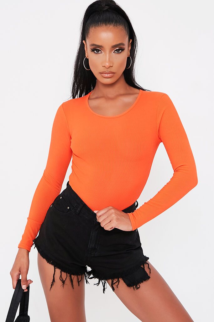 orange long sleeve bodysuit