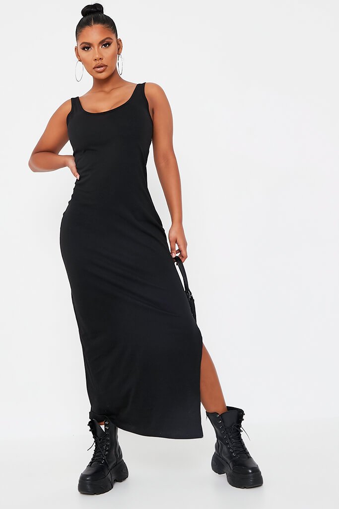 black vest maxi dress