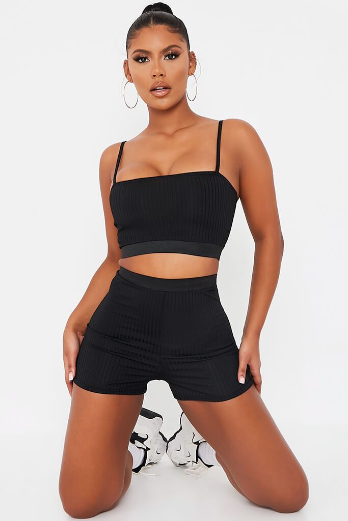 ribbed cycling shorts set