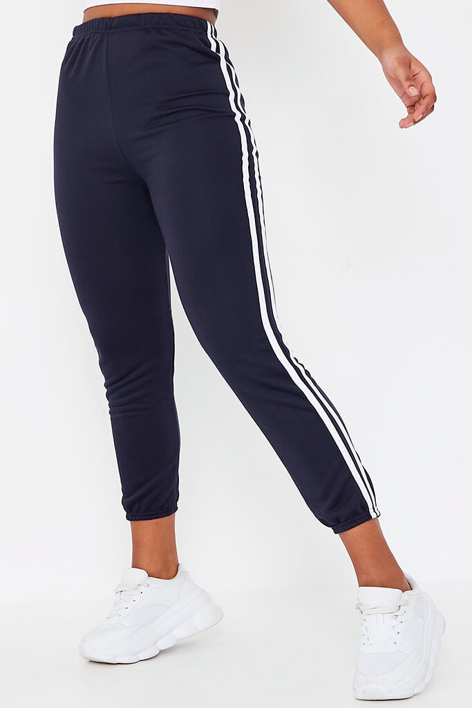 navy side stripe joggers