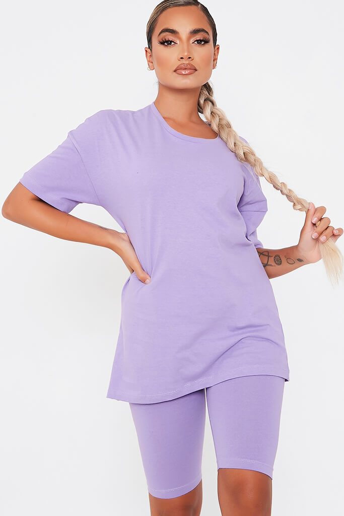 lilac cycling shorts set