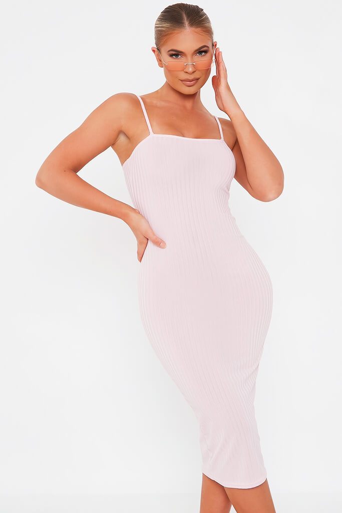 baby pink ribbed dress