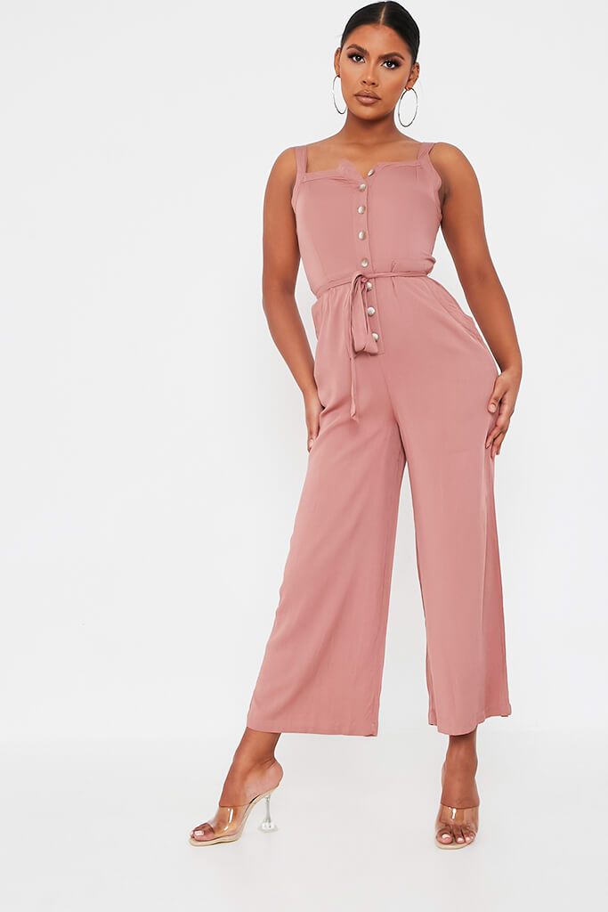 pink cotton jumpsuit
