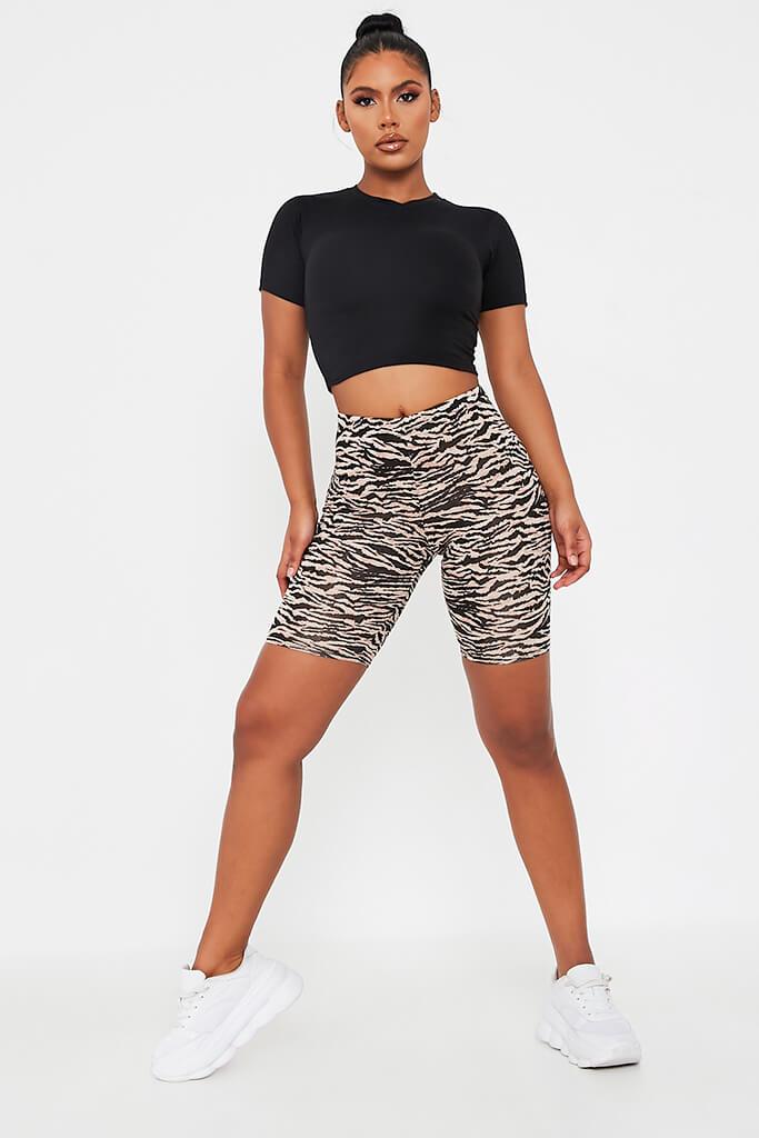 tiger print cycling shorts