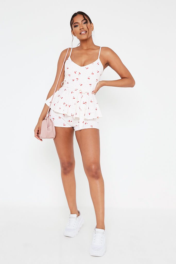 white tiered playsuit