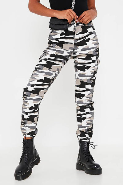 Grey Camo Print Cargo Pants | Trousers | Joggers | I SAW IT FIRST