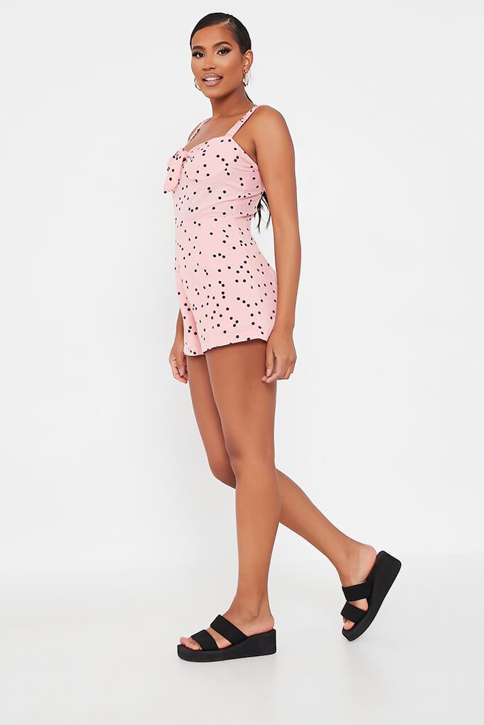 pink polka dot playsuit