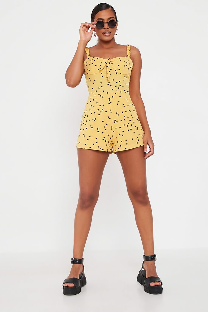 yellow polka dot playsuit