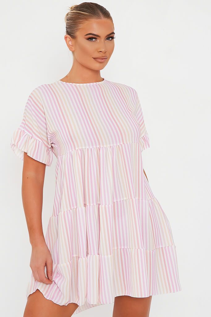striped smock dress