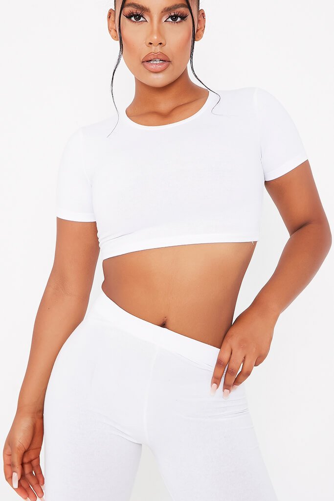 white cycling short set