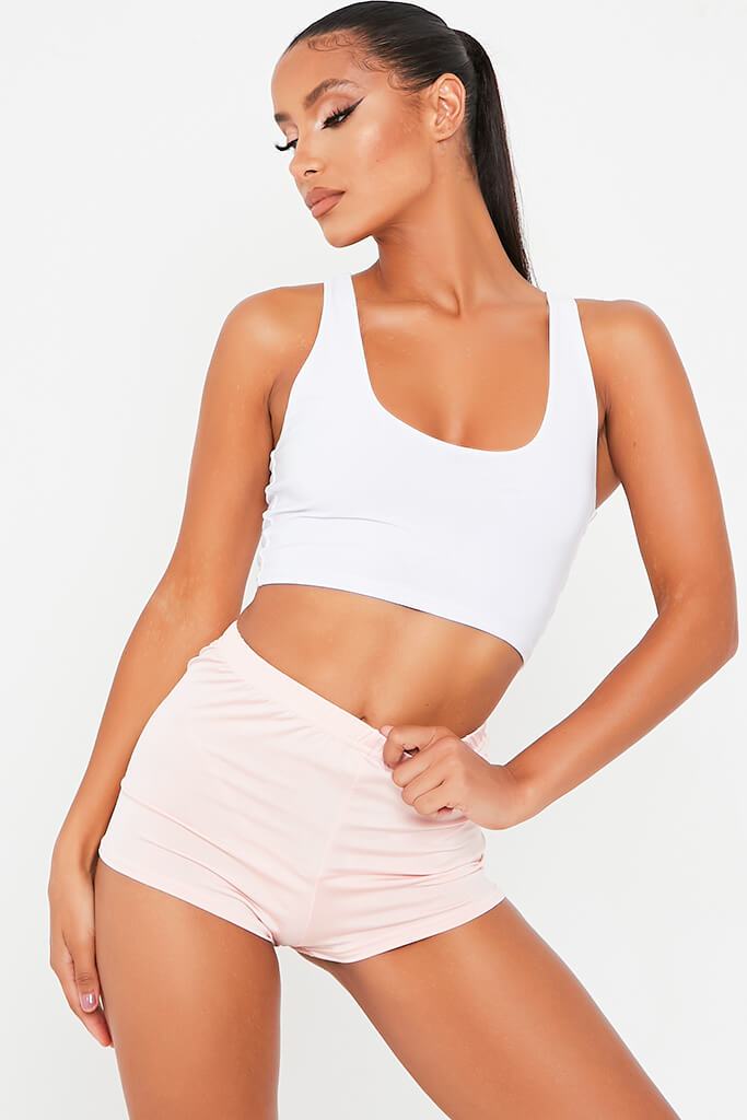 Blush Pink Slinky Crop Cycling Short