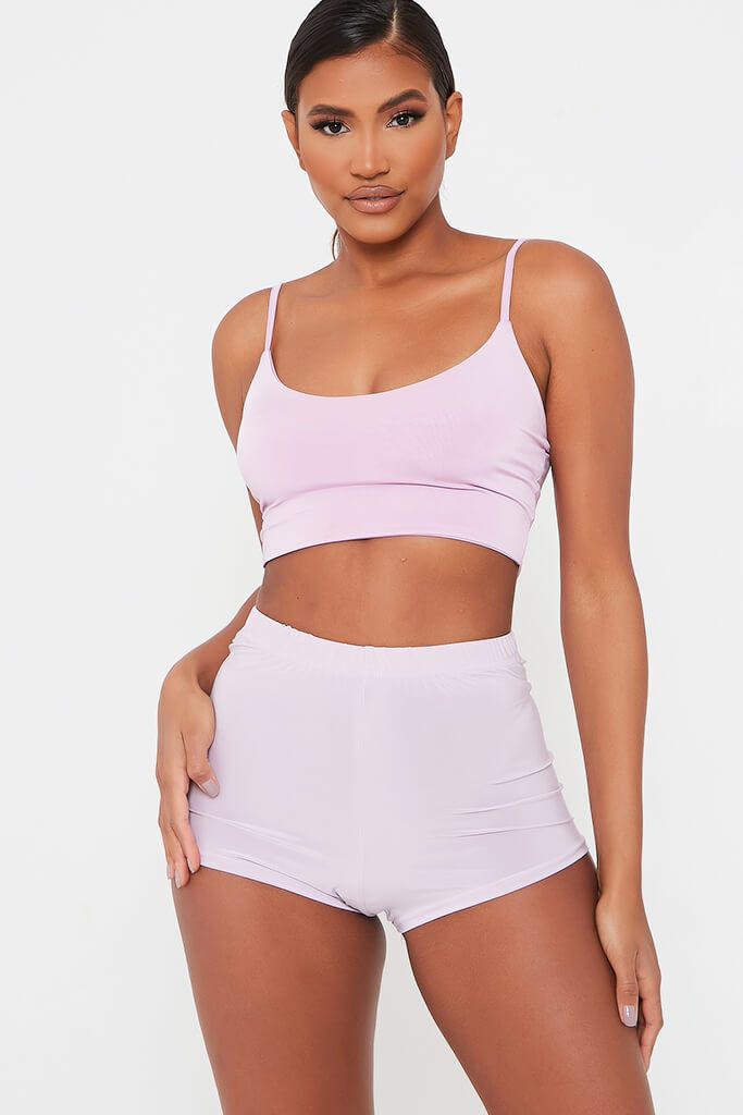 Lilac Slinky Crop Cycling Short