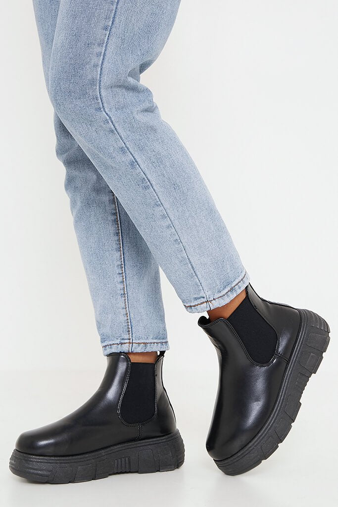 chunky wedge boots