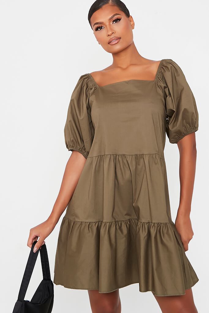 khaki smock dress